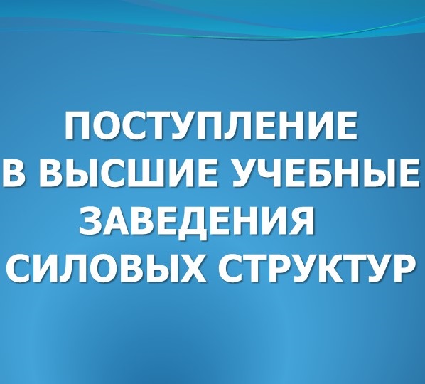 Поступление в ВУЗы силовых структур.